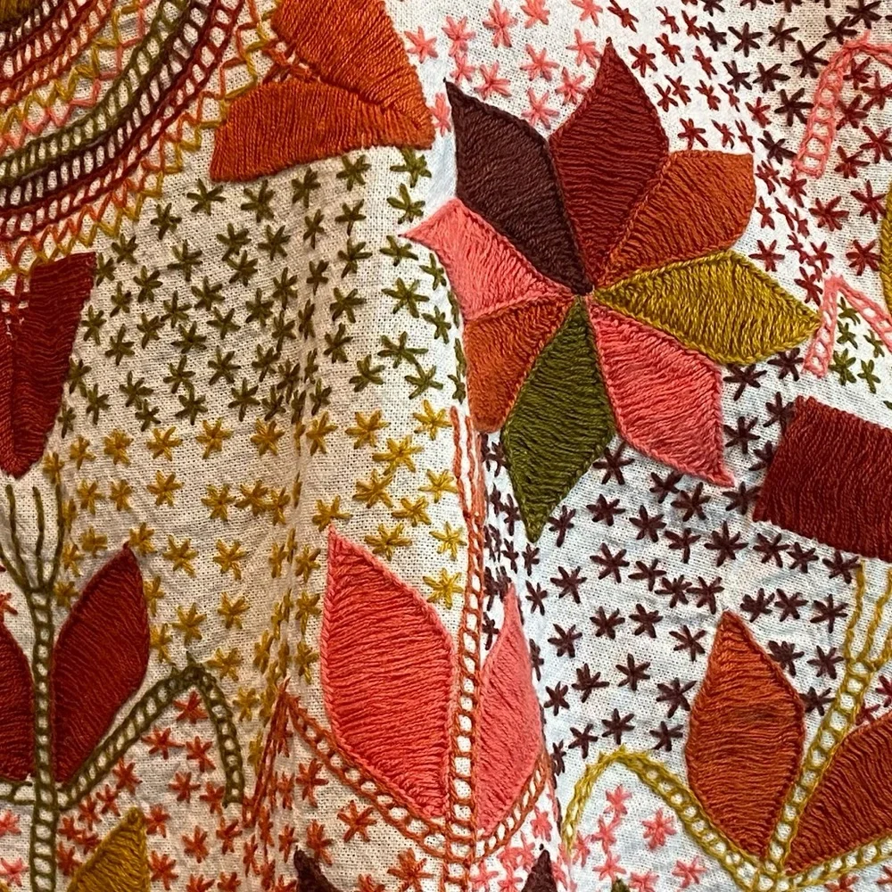 Exquisite handmade and 100% hand-stitched cotton Milpa blouse - Picture 5 of 11